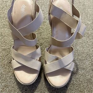 Charles By Charles David Cream Strappy Wedges